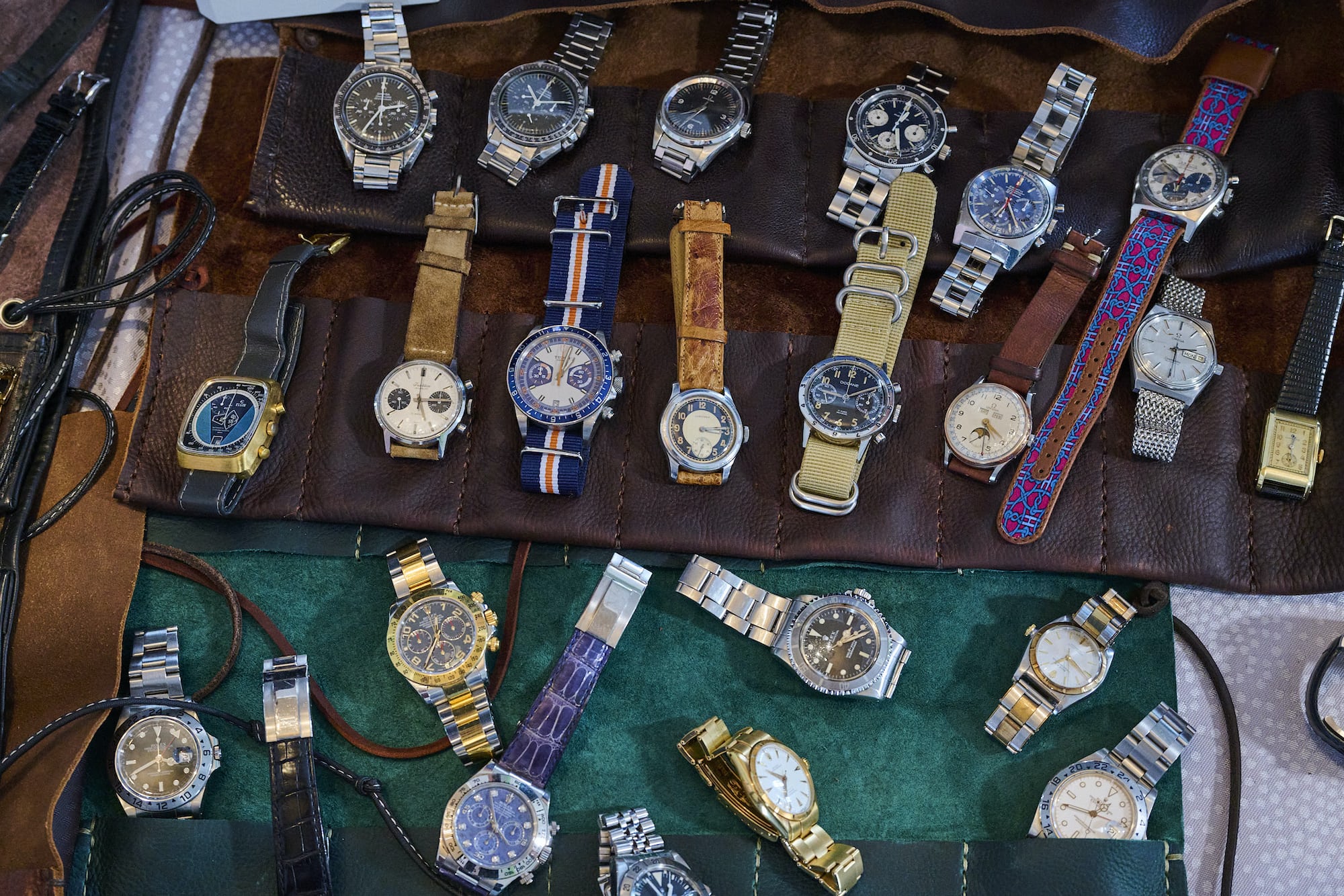 Watches on a table at RollieFest