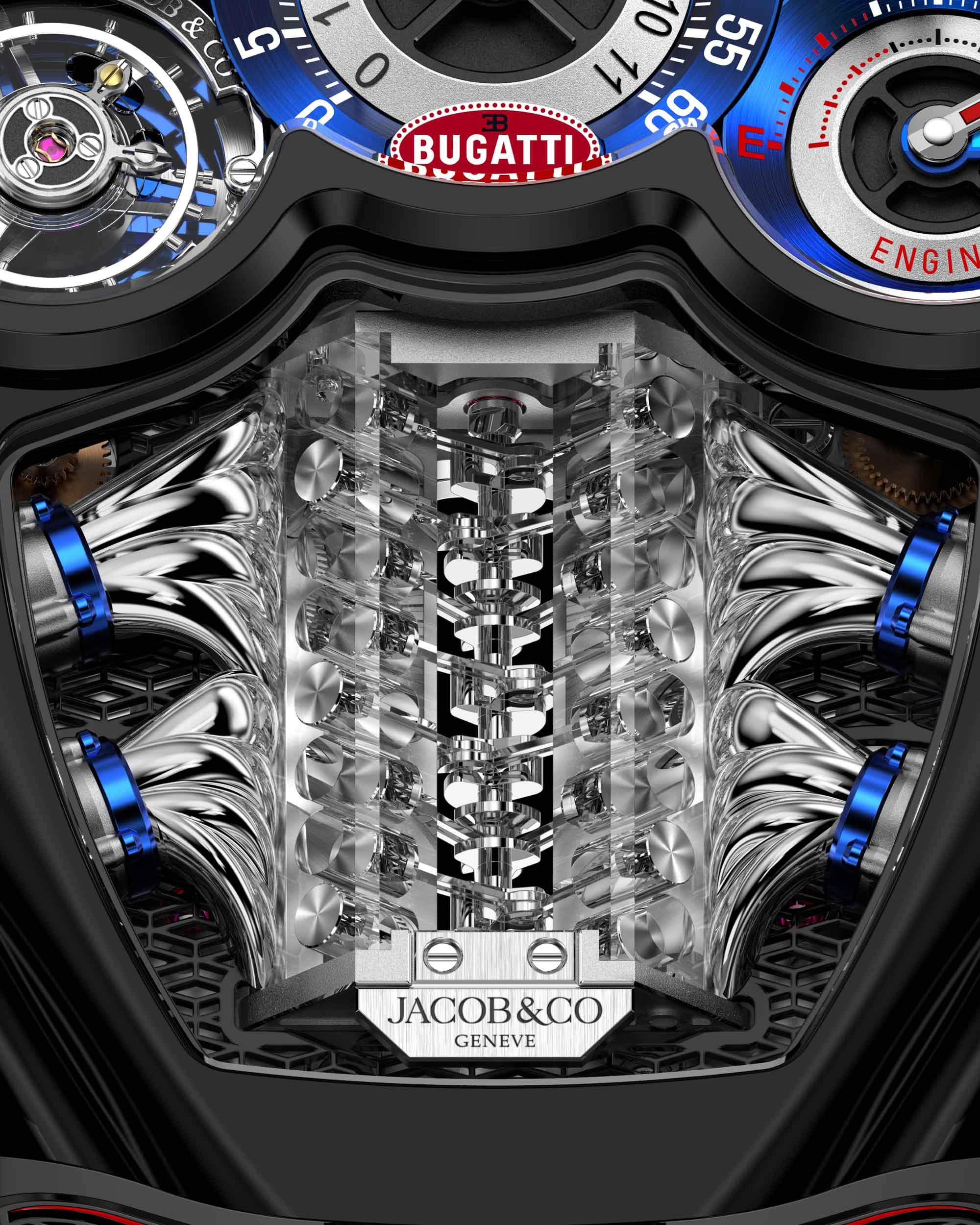 New Release Jacob & Co. Bugatti Tourbillon Watch Has A Working V16